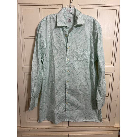 NWT Peter Millar size medium paisley print button down shirt Pinehurst - Picture 1 of 3